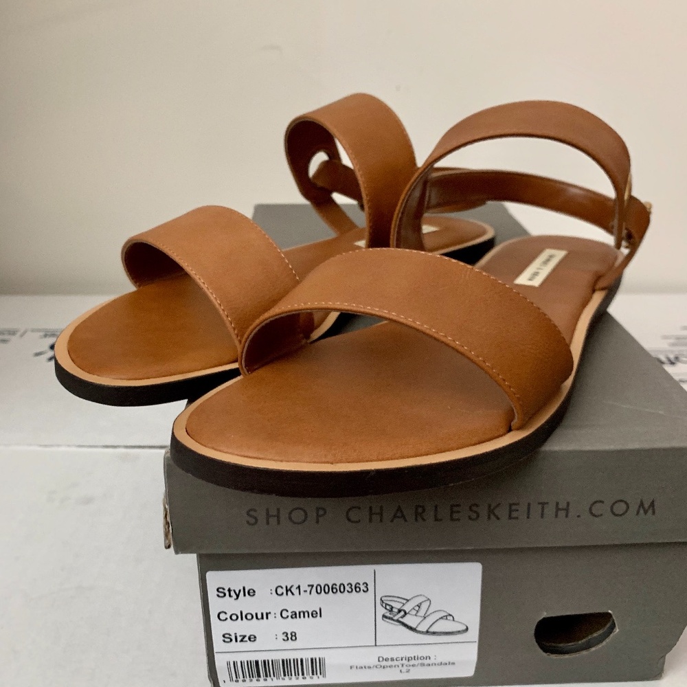 Charles & Keith Asymmetrical Sling Back Sandals